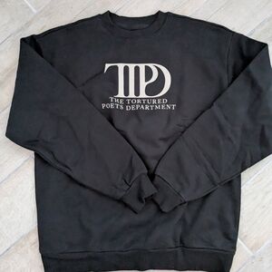 NWOT The Tortured Poets Department Black Crewneck